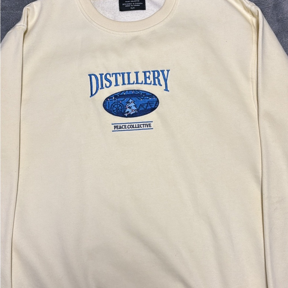 Cream Shirt with Blue Accents